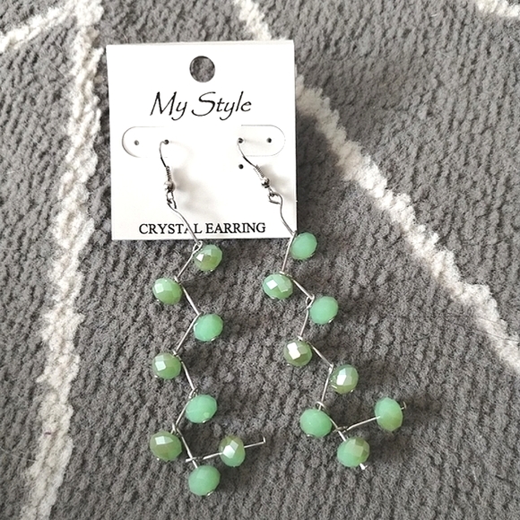 New Beaded Zig Zag Dangle Earrings - Picture 12 of 16